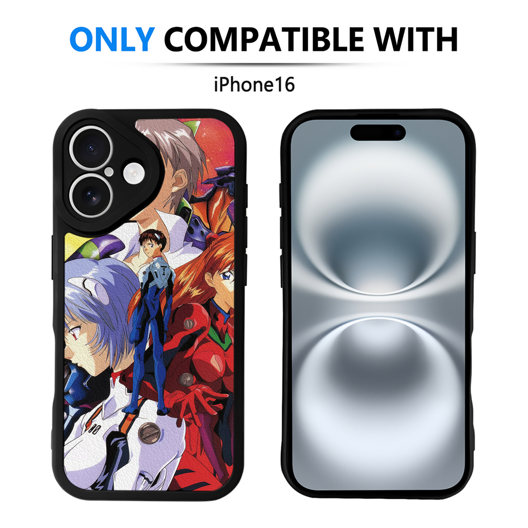 （画像用） EVA 新世紀エヴァンゲリオン 【iPhone 16シリーズ対応】シリコンスマホケース（レザー調） 材質：シリコン